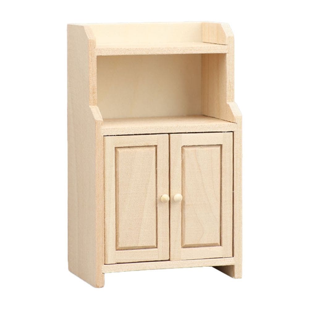 Armário de madeira em miniatura Dollhouse em madeira compensada de bétula em escala 1:12