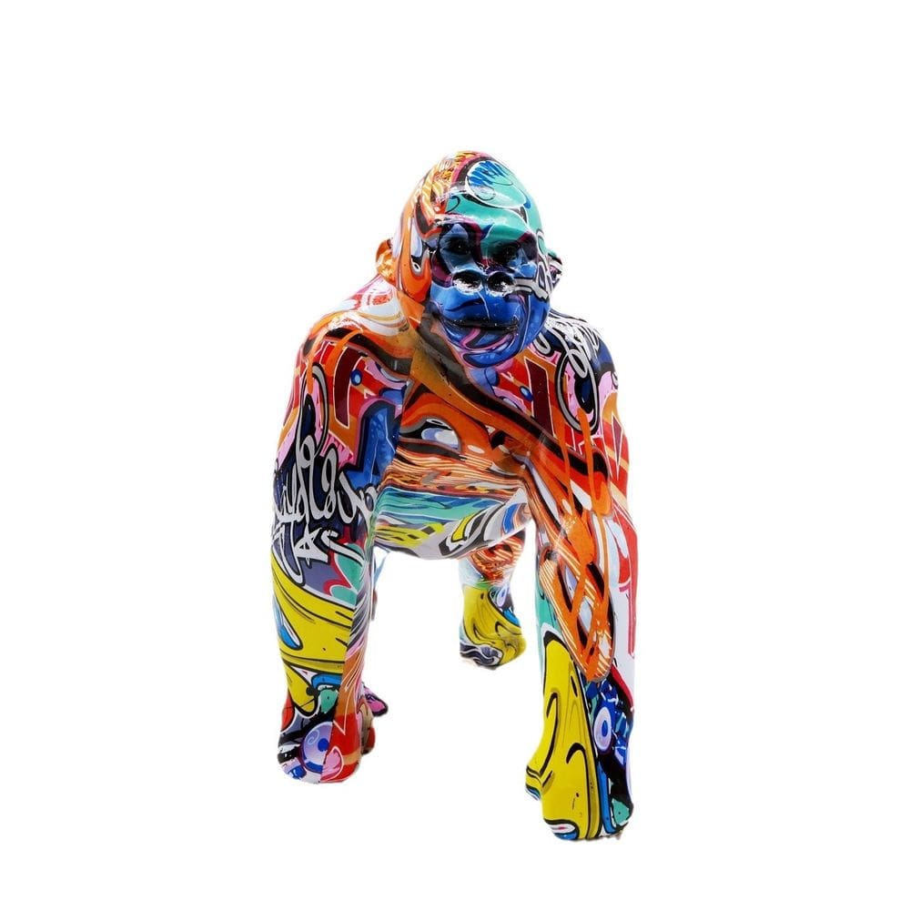 Escultura: Grafite colorido, resina de gorila, 14x26x26,5 cm, 1 kg