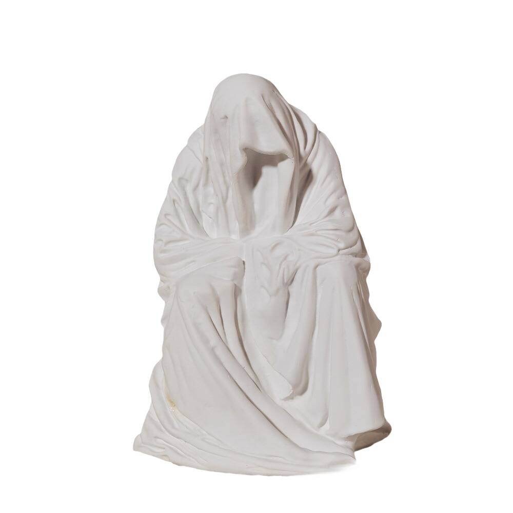Escultura Nordic Ghost Wizard Cloak Grim Reaper em resina de 15 cm