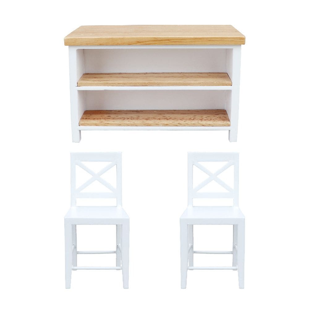 Conjunto de jantar em miniatura Dollhouse Mesa de madeira em escala 1:12