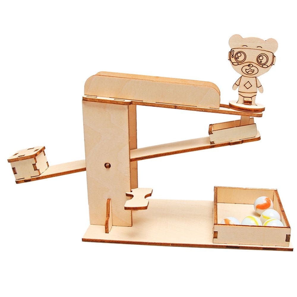 Kit de experimentos científicos, gangorra de mármore de madeira DIY para crianças