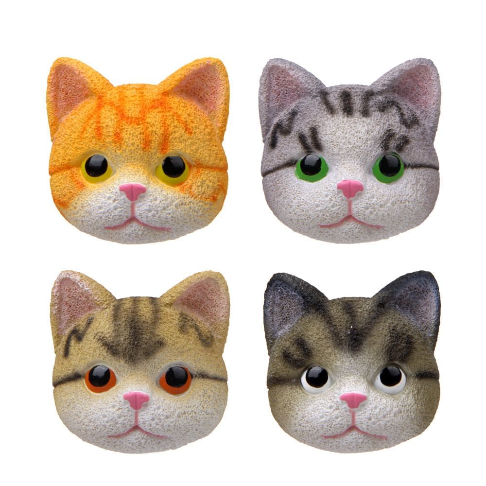 Ímãs de geladeira Cute Cat Head 3D Resin Realistic Japan Style