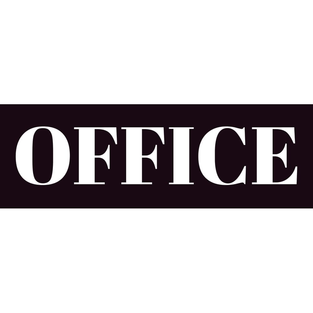 Sinal de porta de escritório, etiqueta de escritório acrílica em preto e branco