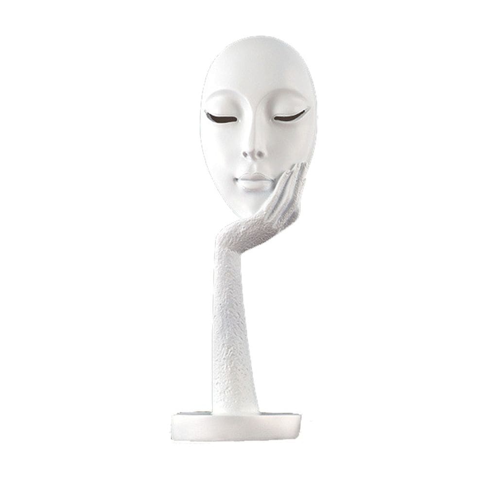 Resina branca moderna Sculpture Thinker 38cm