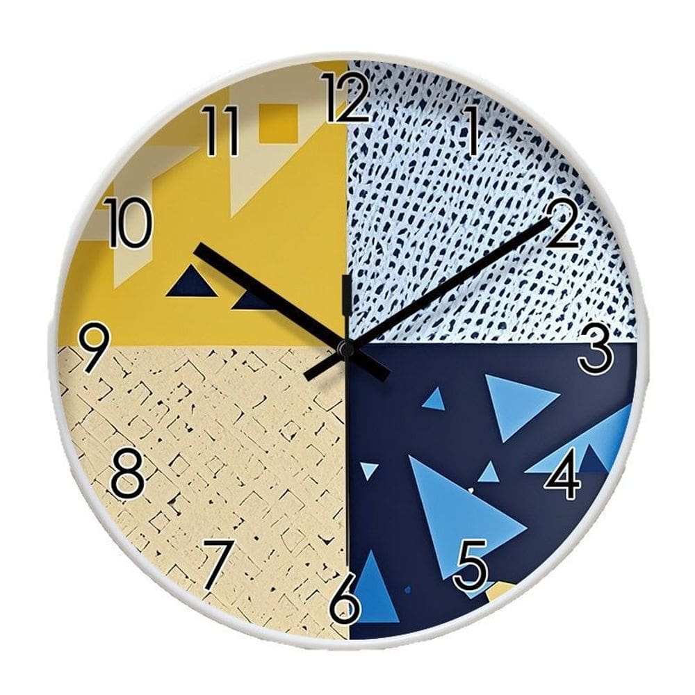 Relógio de parede geométrico moderno de plástico de quartzo silencioso de 30 cm