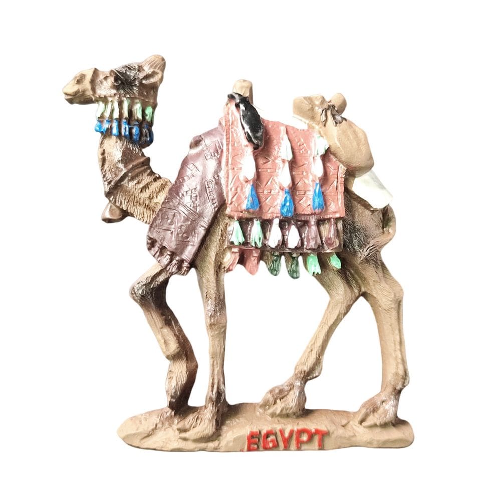 Ímã de geladeira Egyptian Camel 3D Resina pintada à mão 6,6 x 7,1 cm