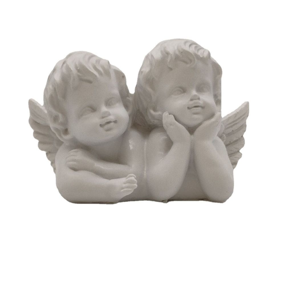 Estátuas de anjo querubim, escultura em resina branca, decoração de 13 cm
