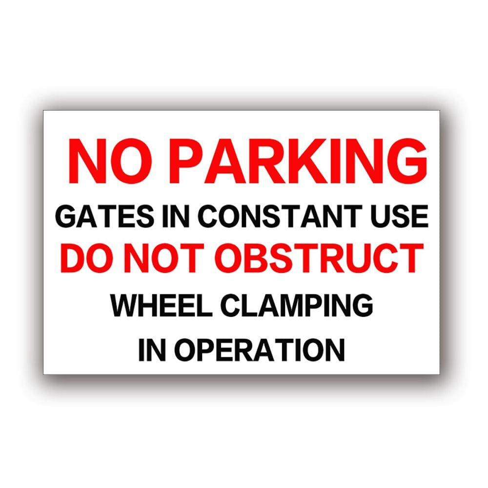 Sinal: Não há portões de estacionamento em PVC de uso constante, 10 unidades/lote, 13x8,6 cm