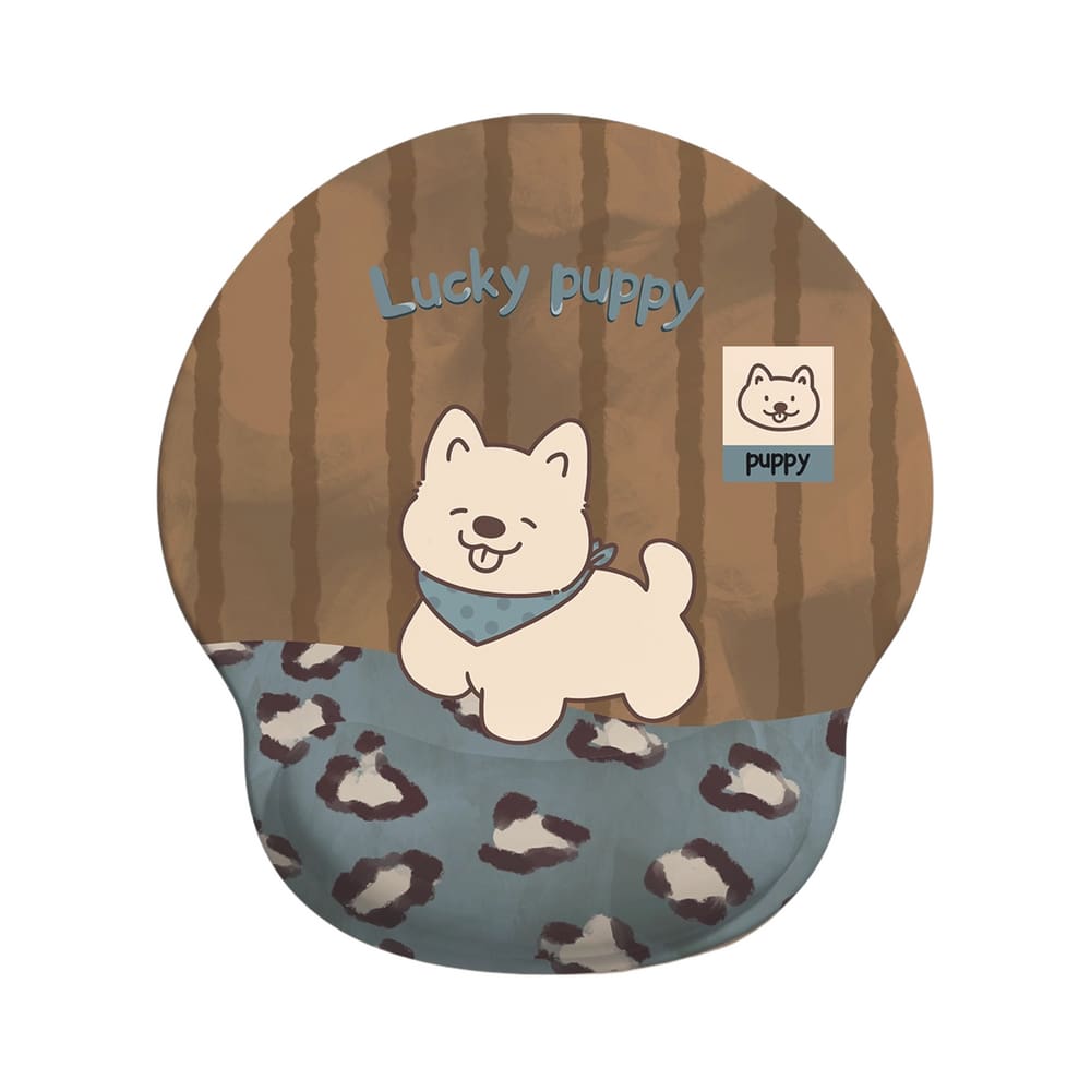 Mouse pad de suporte de pulso Cute Lucky Puppy Design