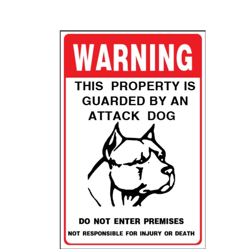 Adesivo de advertência: 10 unidades/lote, propriedade guardada por um cão de ataque
