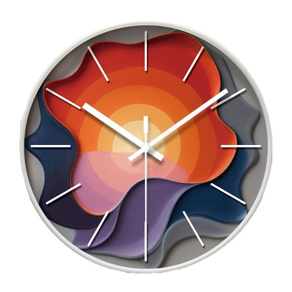 Relógio de parede moderno abstrato sem tique-taque silencioso de 30 cm