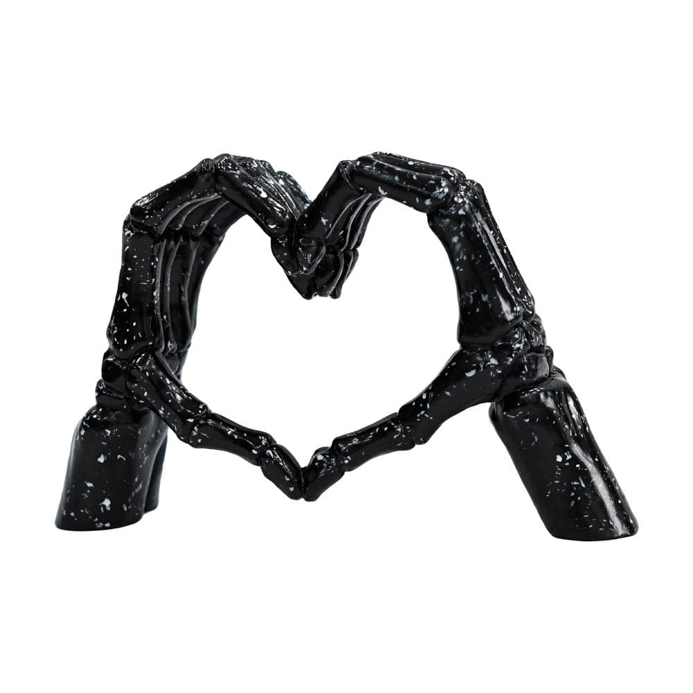 Decoração de Halloween: Esqueleto, coração, mãos, escultura, resina