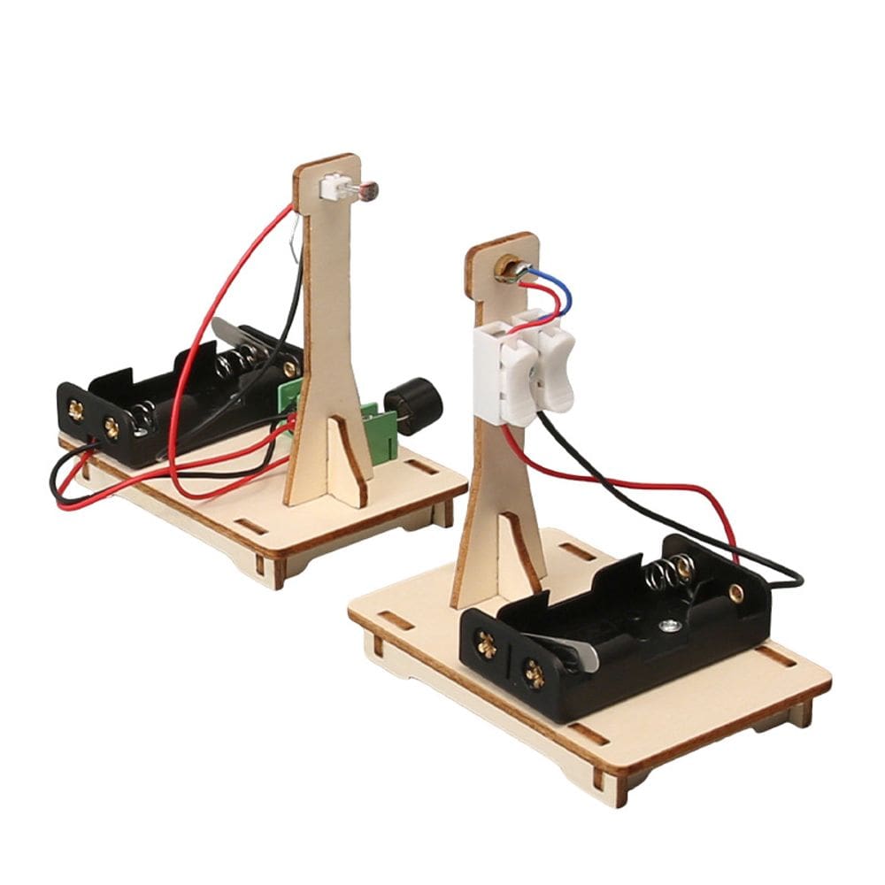 Kit científico de alarme infravermelho de madeira DIY com experimentos STEM