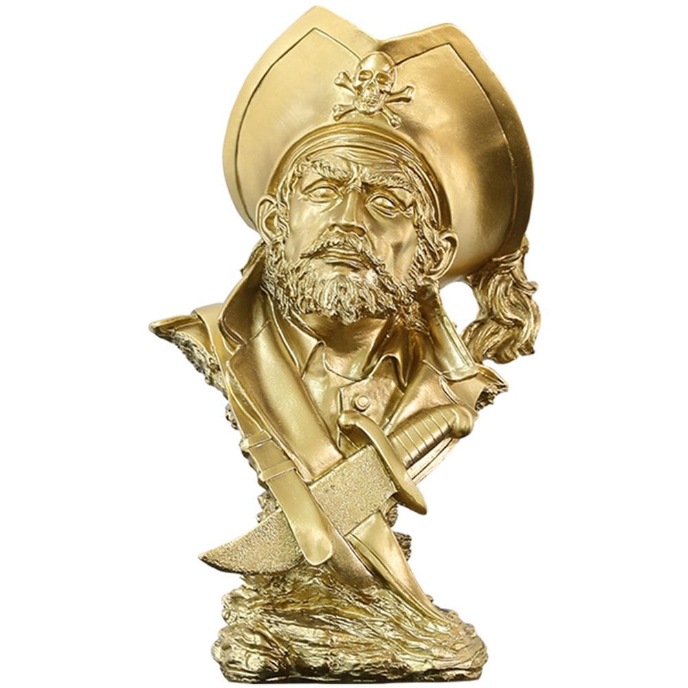 Escultura: estatueta de resina, capitão pirata abstrato, 31 cm