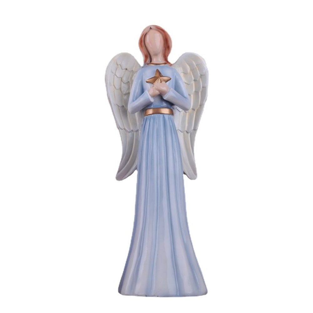Estátuas, estatuetas de resina Blue Angel, 51 cm com suporte de asas