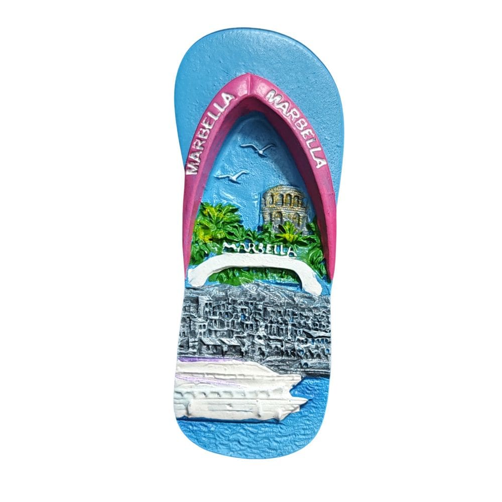 Design de flip-flop de resina 3D Marbella com ímã de geladeira
