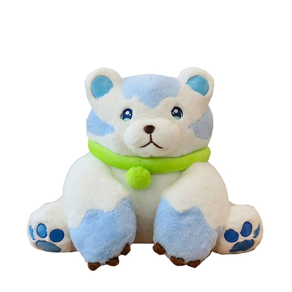 Brinquedo de pelúcia Cartoon Bear Doll, macio, azul e branco, 35 cm