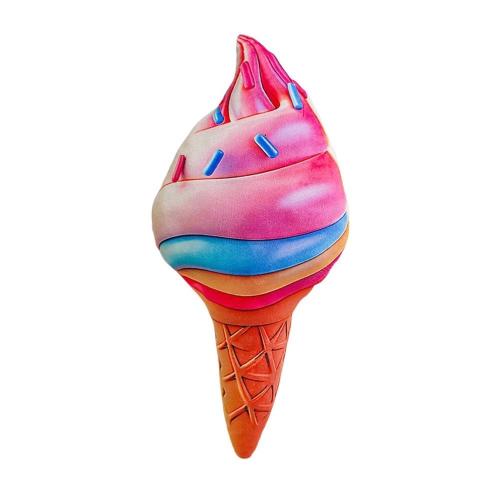 Casquinha de sorvete colorida de brinquedo de pelúcia de 50 cm - recheada macia