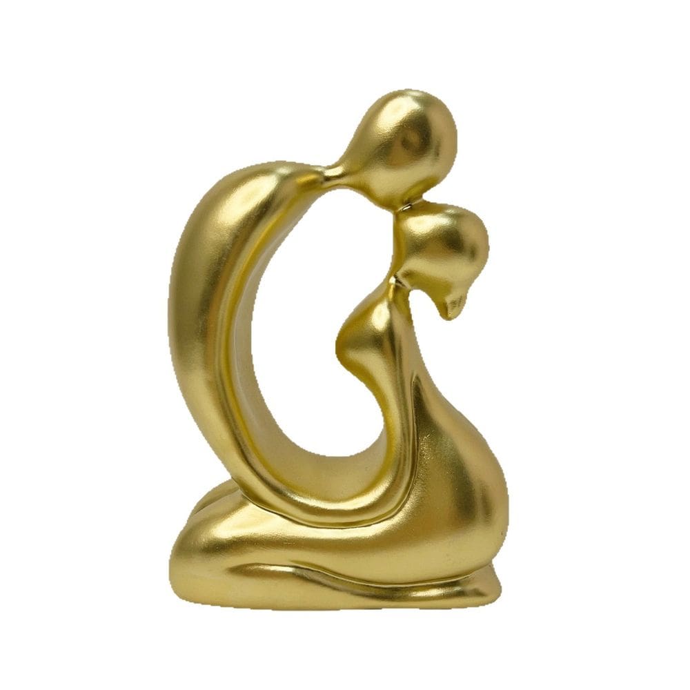 Escultura abstrata nórdica de casal beijando resina de 18 cm