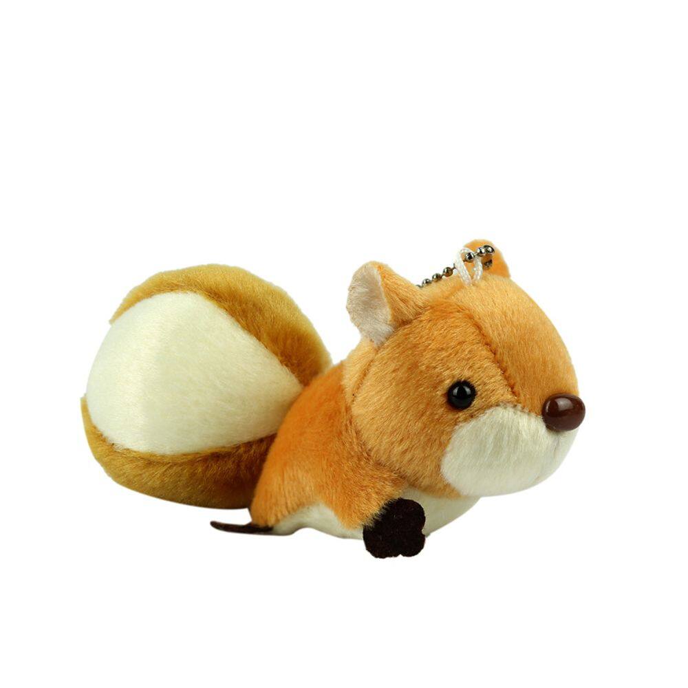 Boneca de brinquedo de pelúcia Mini Squirrel de 12 cm com pingente de chaveiro