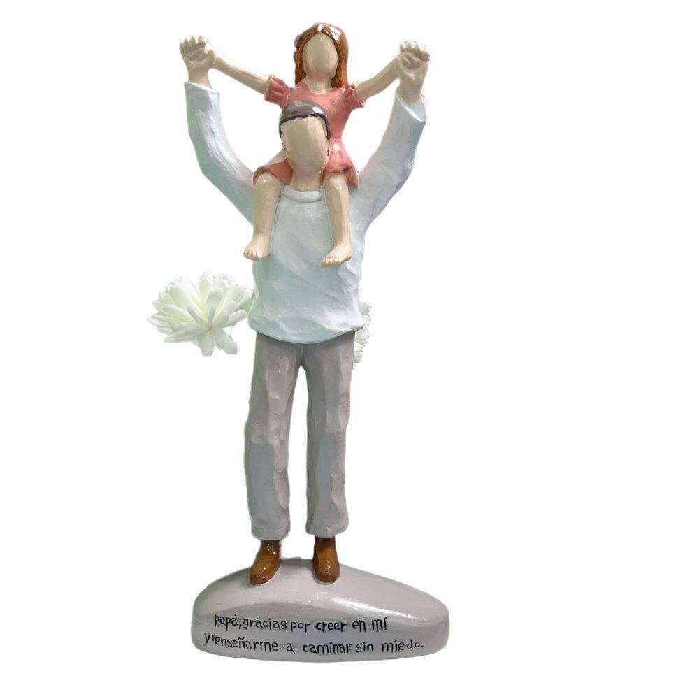 Estatueta de resina Pai e filha Family Bond 23,5 cm