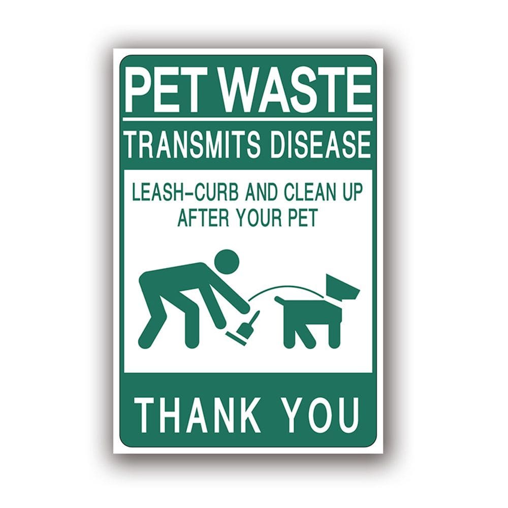 Placa de aviso de resíduos de animais de estimação, 10 unidades/lote — Limpe e limpe a coleira