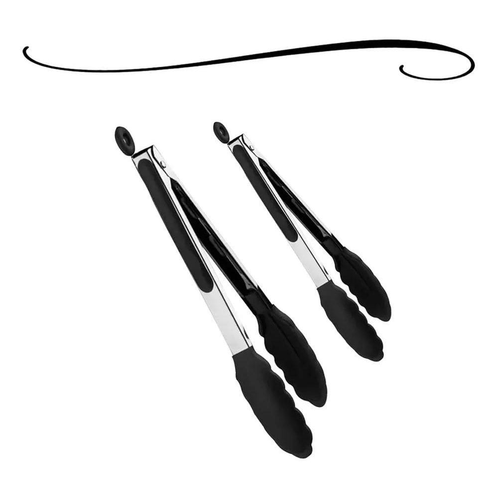 2X Unigift 2 Pegadores De Aço Inox Silicone Cor Preto