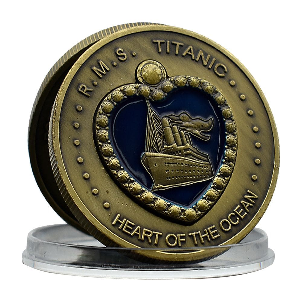 Moeda comemorativa Heart of the Ocean Titanic Antique Bronz