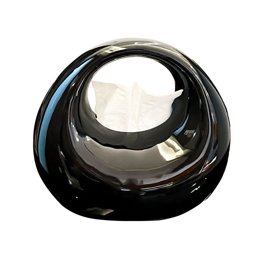 Tampa de caixa de lenços de cerâmica, estilo INS, design artístico de bolsa oca