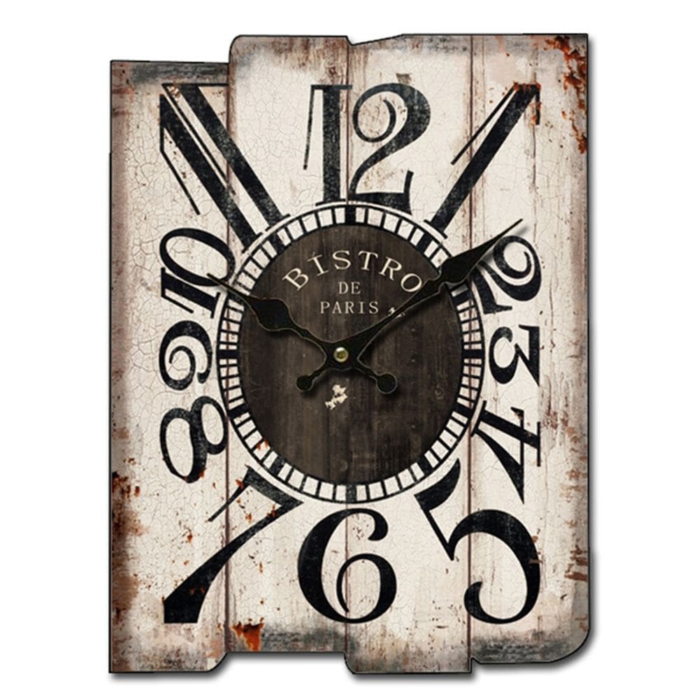 Relógio de parede Vintage Silent Non-Ticking 31x42cm de madeira