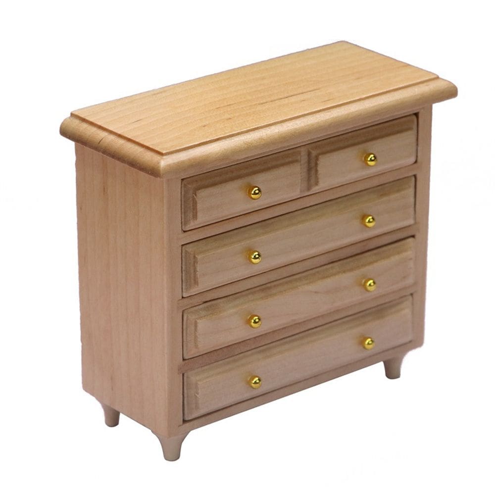 Cômoda de casa de bonecas em miniatura em escala 1:12