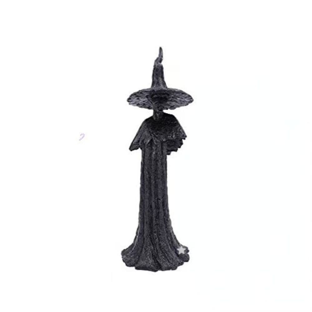 Estátua, estatueta de resina de bruxa preta feita à mão, 17 cm, Halloween