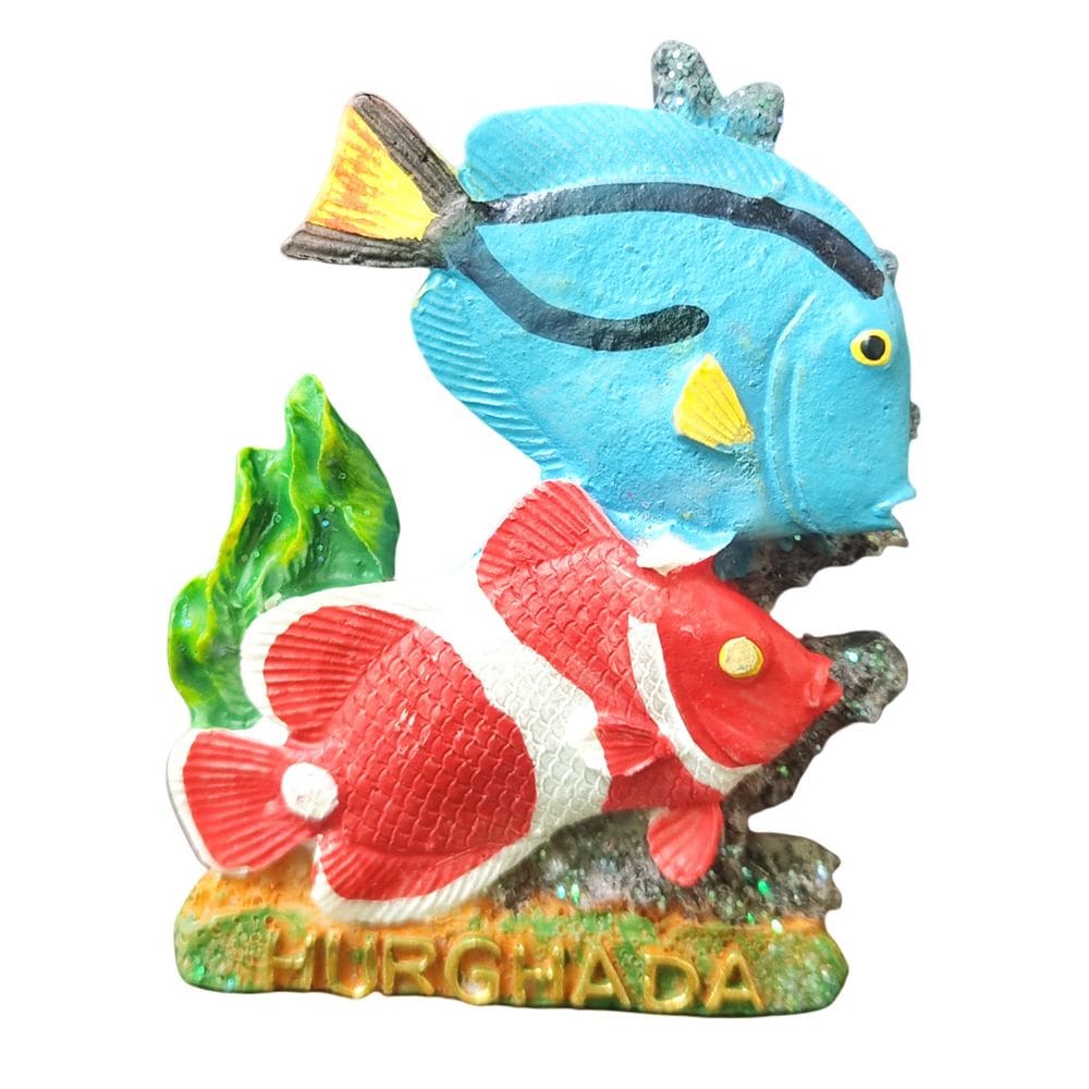 Imã de geladeira, resina 3D, palhaço, peixe, lembrança de Hurghada, Egito