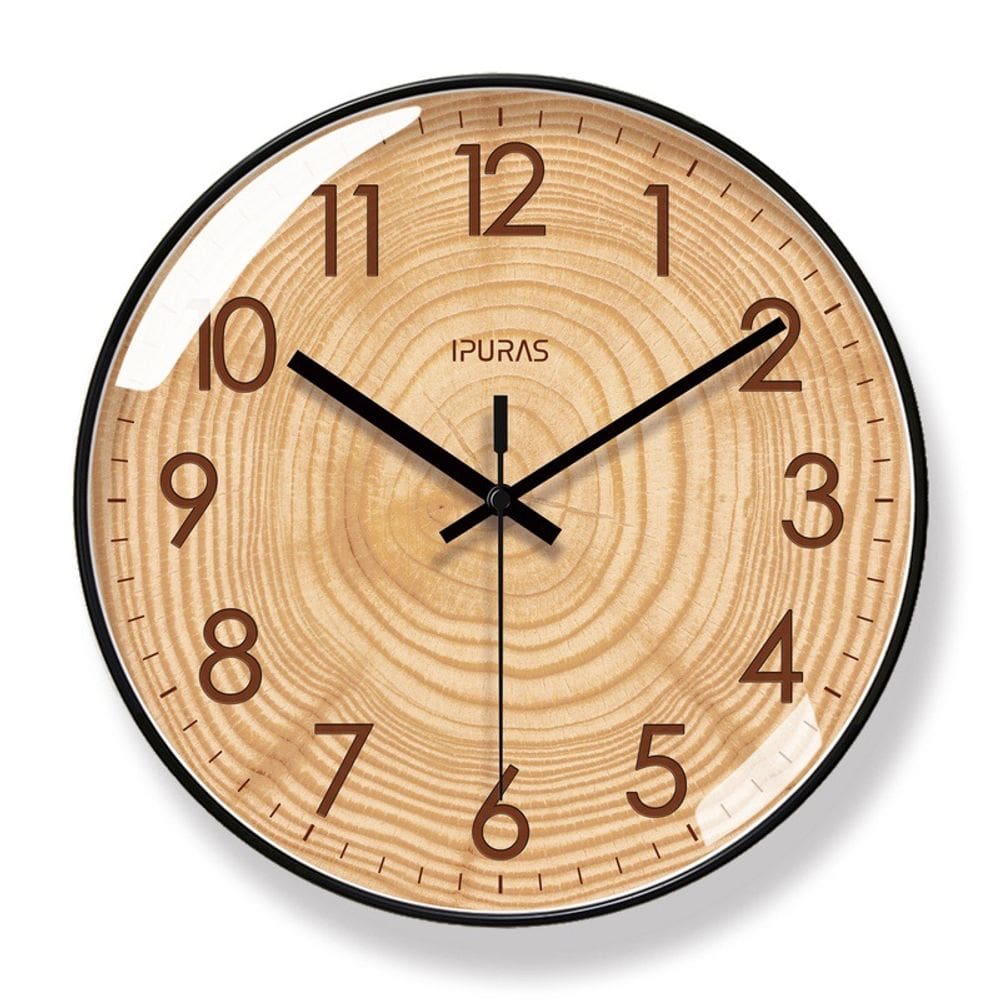 Relógio de parede Wood Grain Design Silent Non-Ticking 30 cm
