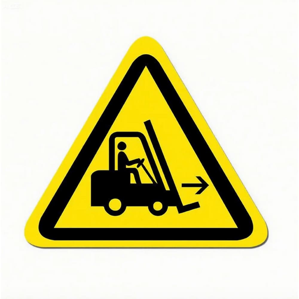 Adesivo de aviso: empilhadeira, PVC autoadesivo, 10 x 10 cm, 10 unidades