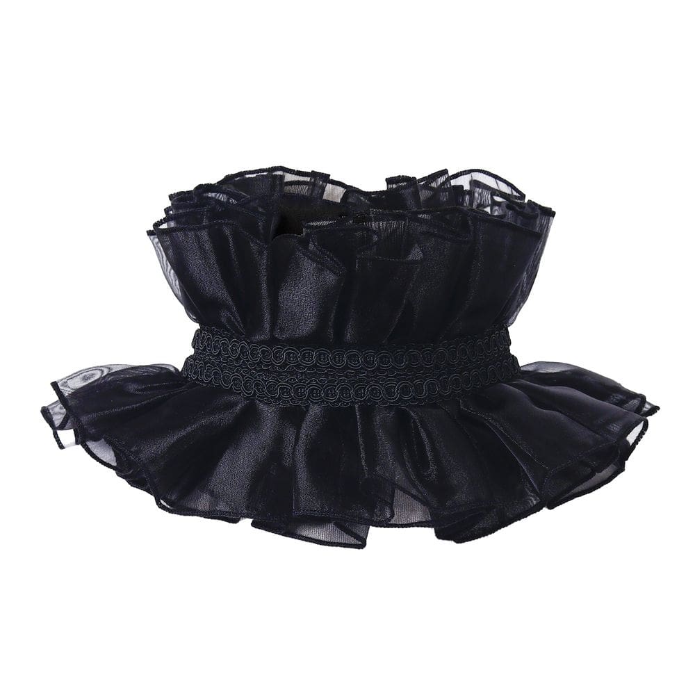 Design gótico vitoriano de gola falsa para mulheres, cosplay preto