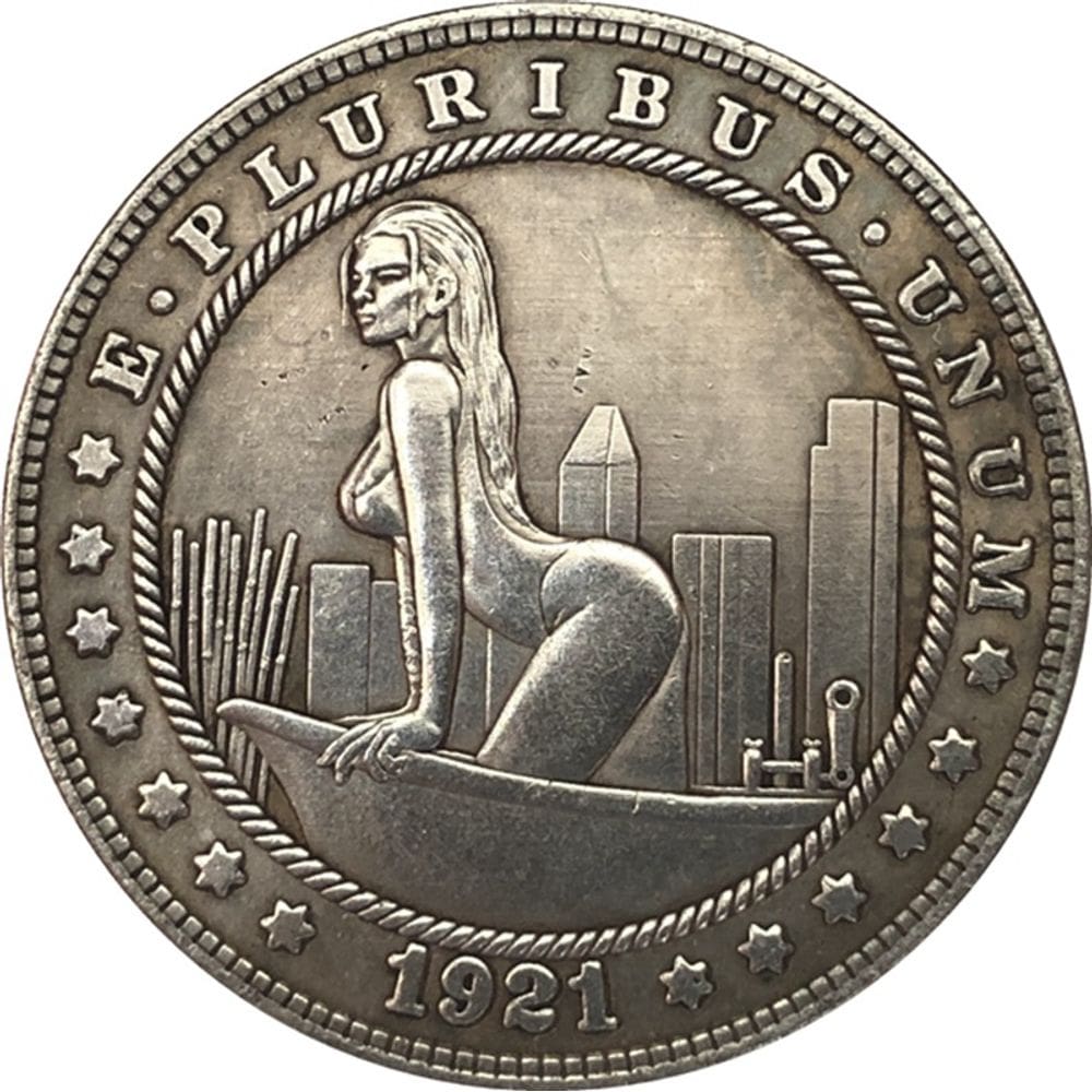 Moeda comemorativa de 1921: cena urbana artística, estilo antigo