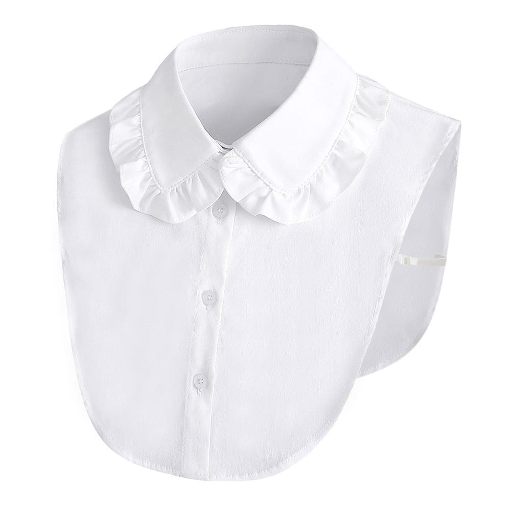 Design charmoso de gola falsa com borda de pétala para mulheres e meninas