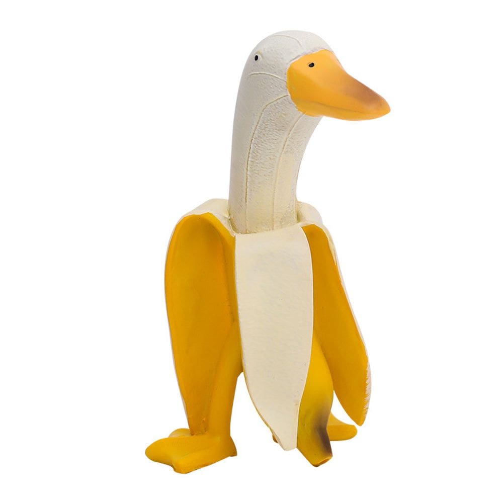 Estátua de escultura Creative Banana Duck Resin 8x15cm