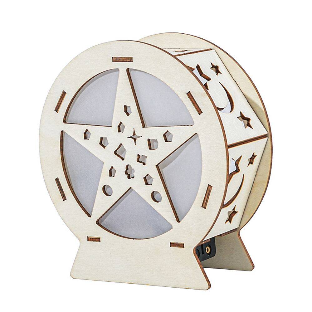 Kit de experimentos científicos, luz noturna de madeira DIY para controle de voz