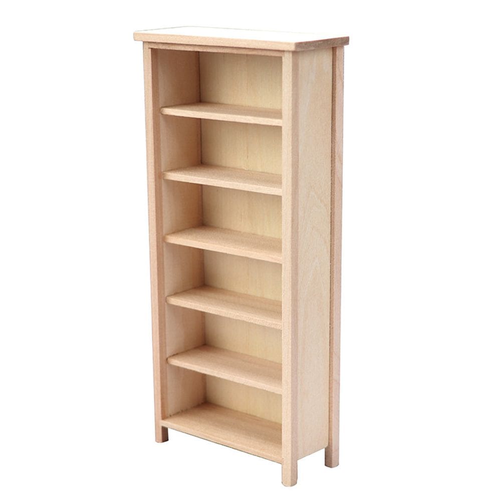 Estante de madeira em miniatura Dollhouse escala 1:12 inacabada