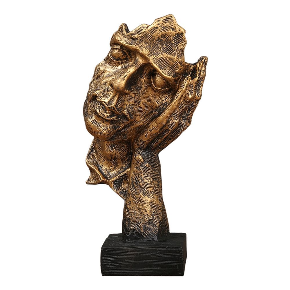 Escultura Nordic Abstract Face Silent Expression Resin 16cm