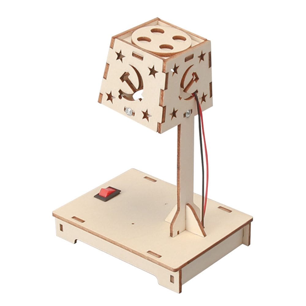 Lâmpada de mesa inteligente de madeira Science Kits DIY com sensor de luz de 14 cm