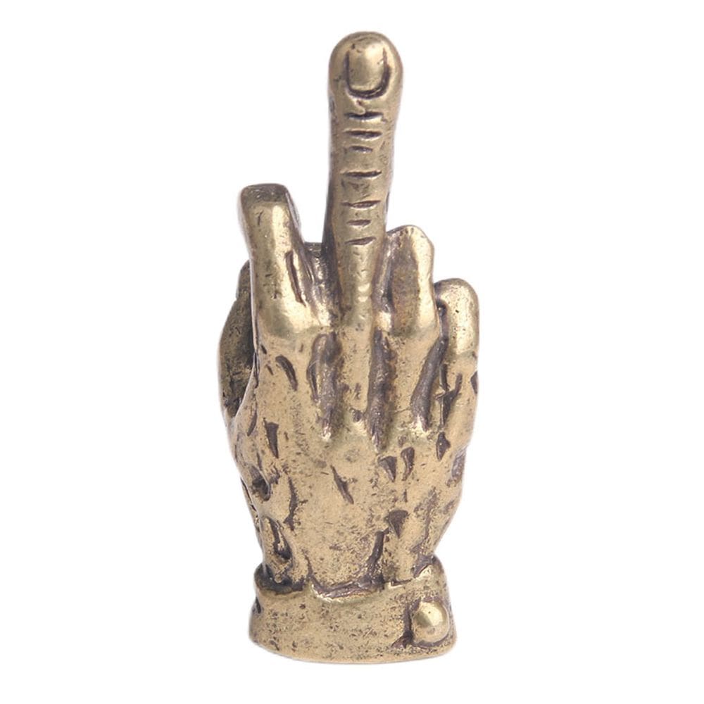 Estatueta vintage de latão com dedo médio Gesture 42mm 22g