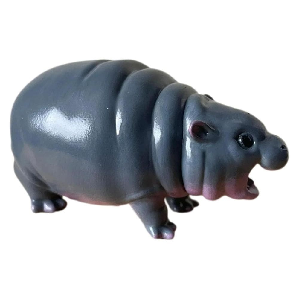Escultura Mini Hippo para resina de decoração de casa 7,24x3x4,3cm