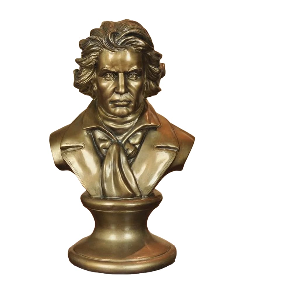 Escultura: resina de busto de Beethoven, 30 cm, estilo clássico europeu