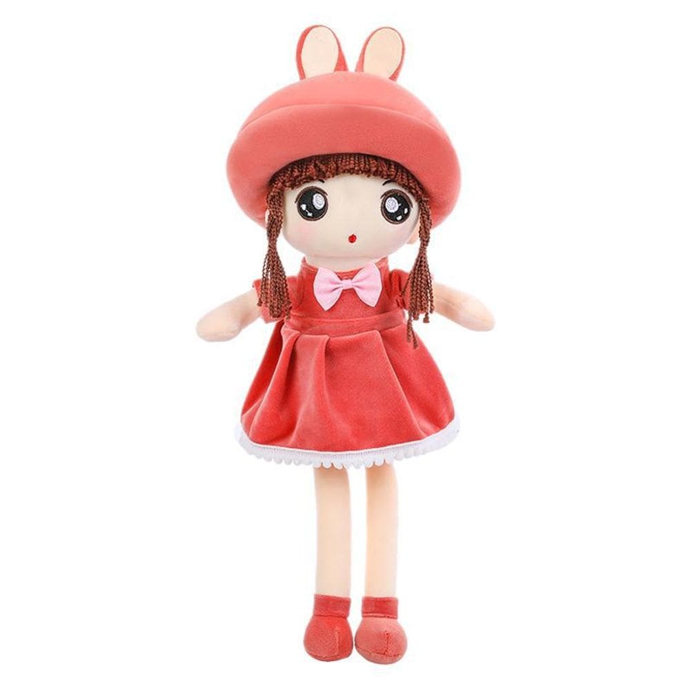 Boneca feminina de desenho animado de pelúcia de 65 cm com orelha de coelho para crianças