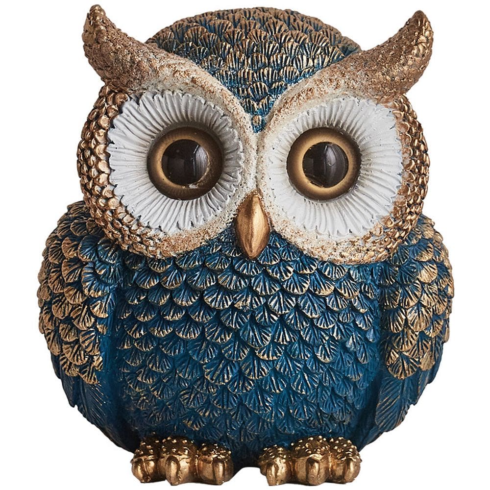 Escultura de estátua de coruja em estilo vintage para mesa ou gabinete