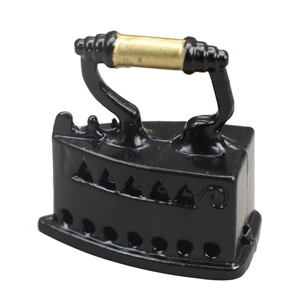 Casa de bonecas de ferro vintage em miniatura em liga de 2,1 cm em escala 1:12