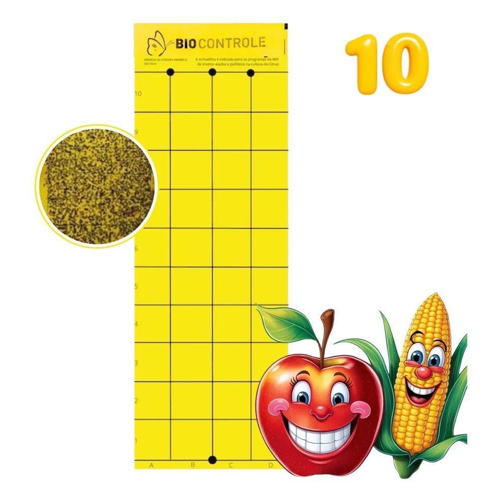 10 Armadilhas Amarela Adesiva Contra Insetos Colante Forte